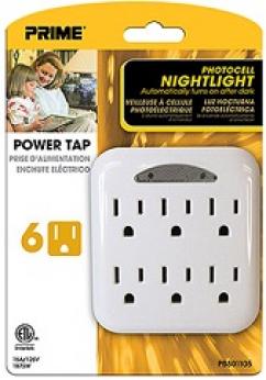 6 OUTLET POWER TAP WHITE