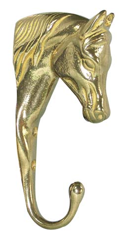 *BRASS HORSE HEAD HANGER 6IN