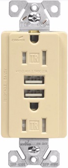 USB WHITE TR RECEPTACLE