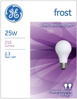 25W SOFT WHITE LIGHT BULB 2PK