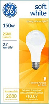 150W SOFT WHITE LIGHT BULB 1PK