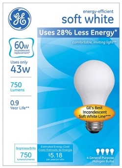 BULB HALOGEN 43W 4PACK