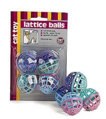 CAT TOY LATTICE BALLS 4PK