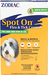 PET DOG SPOT ON FLEA 60LB 4/3CC