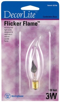 60W CLEAR FLAME CAND 2/CD